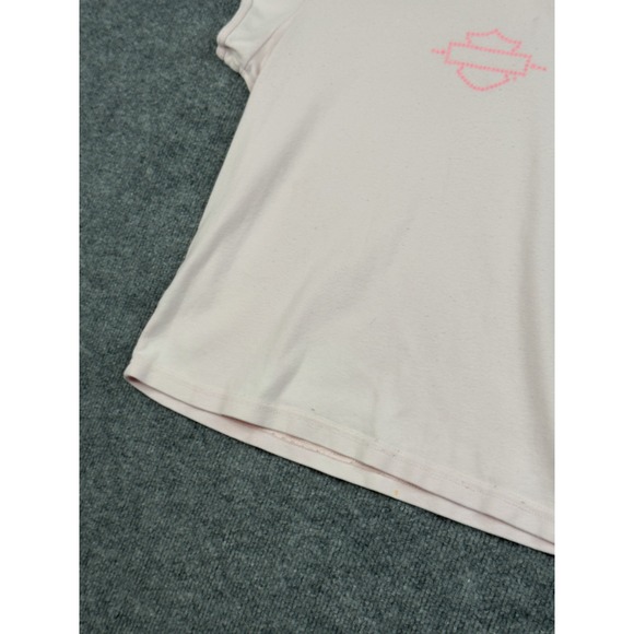 Harley-Davidson Womens Pink Tee XL Logo Fort Worth Made USA RK Stratman - Picture 7 of 16